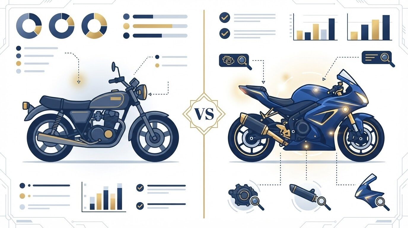 RSV4 Factory新型と旧型の変更点比較イメージ
