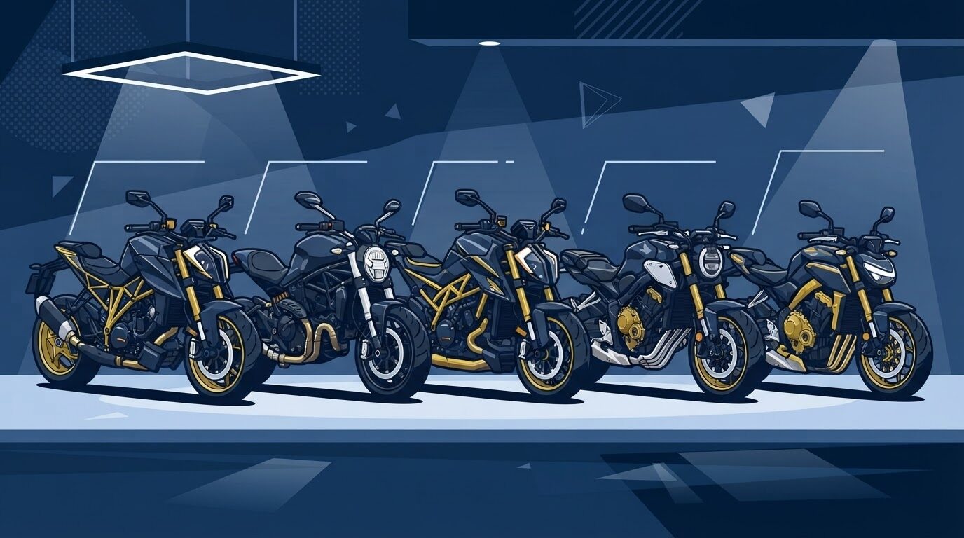 大型ネイキッドバイクのライバル車比較イメージイラスト