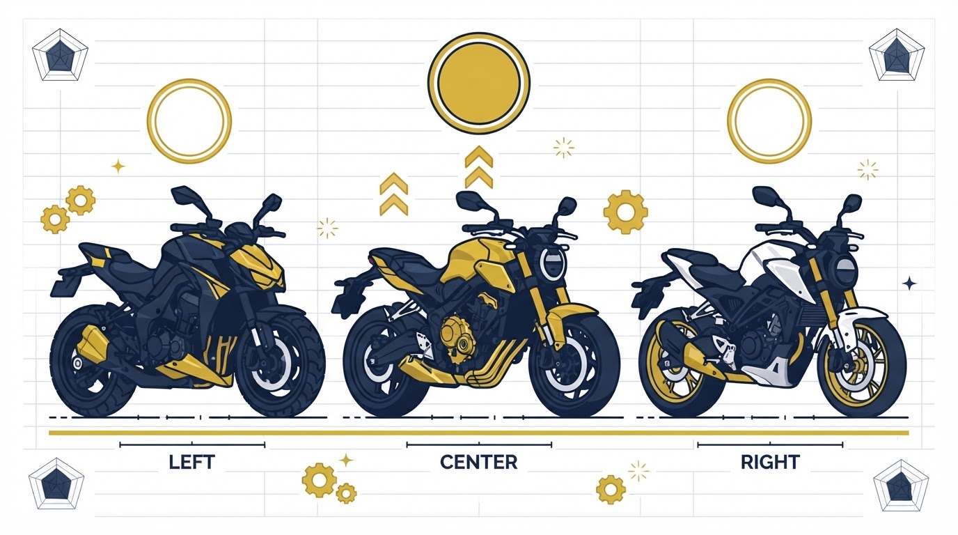 ミドルクラスネイキッドバイク3台の比較イラスト