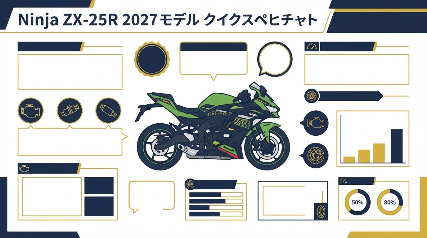 Ninja ZX-25R 世界唯一の250cc4気筒エンジンをイメージした挿絵