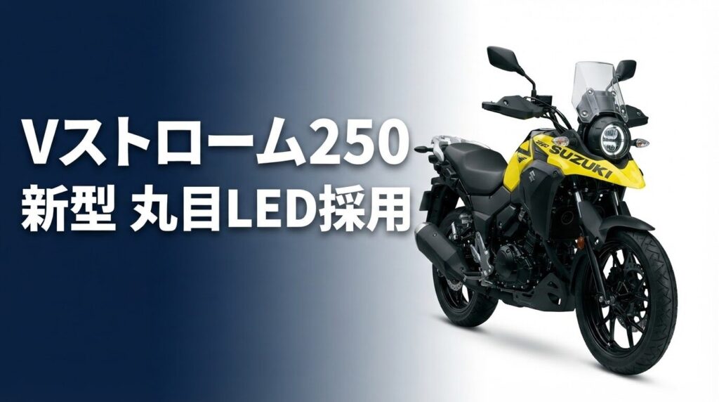 【新型】Vストローム250(2026年モデル)を徹底解説!ついに丸目LED化した価格・スペック・旧型との違いまとめのアイキャッチ画像