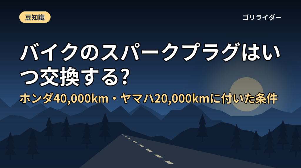 バイクのスパークプラグはいつ交換する?ホンダ40,000km・ヤマハ20,000kmに付いた条件